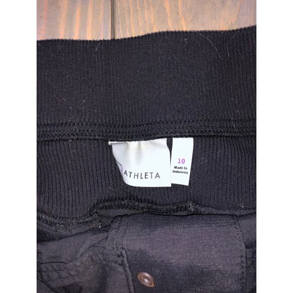 Athleta casual nylon black pants stretch waist women's size 10 - Picture 9 of 9